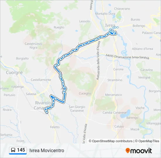 145 Bus Line Map