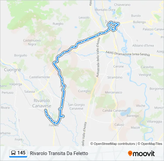 145 Bus Line Map