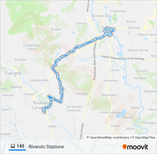 145 Bus Line Map