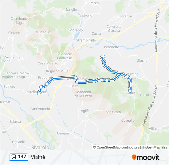 147 Bus Line Map