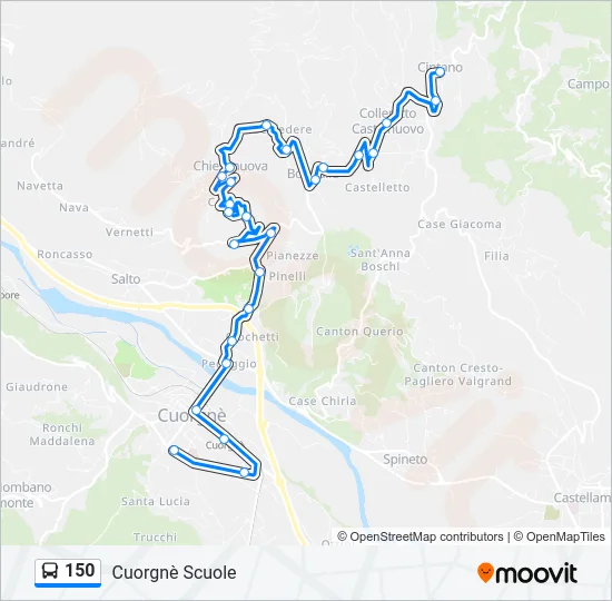 150 Bus Line Map