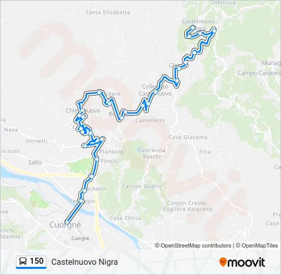 150 Bus Line Map