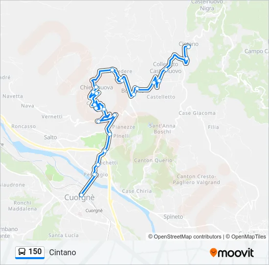 150 Bus Line Map