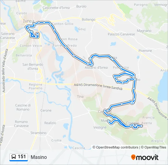 151 Bus Line Map