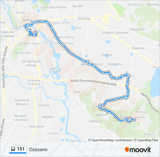 151 Bus Line Map