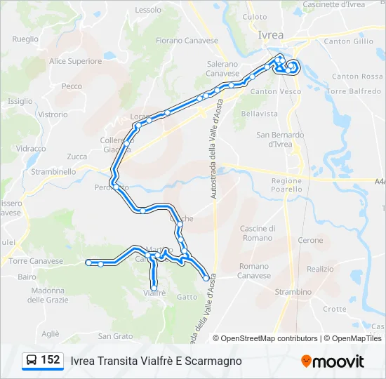 152 Bus Line Map