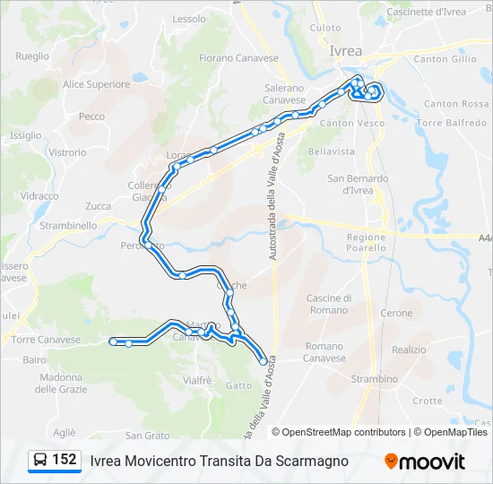 152 Bus Line Map