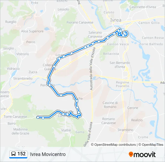 152 Bus Line Map
