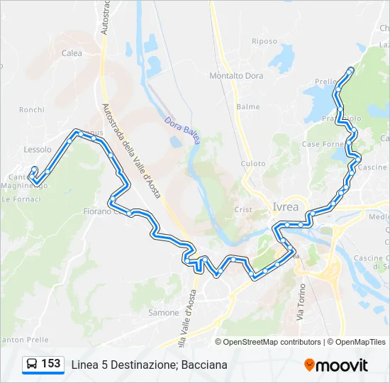 153 Bus Line Map