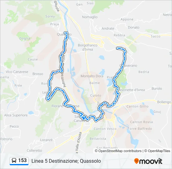 153 Bus Line Map