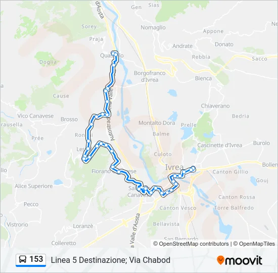 153 Bus Line Map