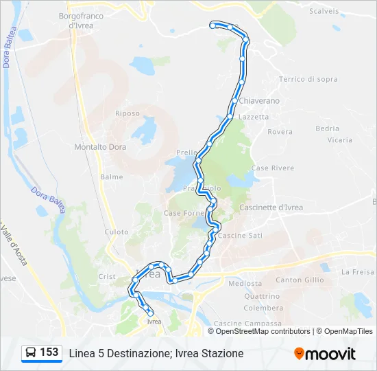 153 Bus Line Map