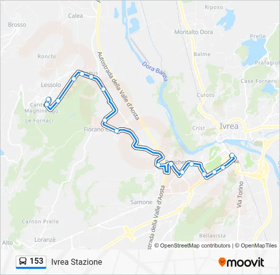 153 Route: Schedules, Stops & Maps - Ivrea Station (Updated)