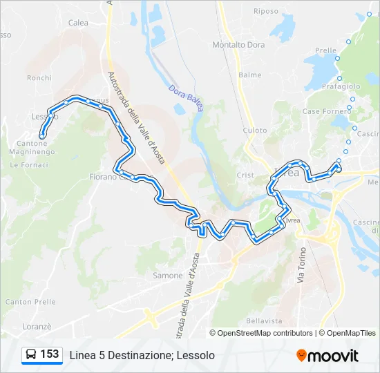153 Bus Line Map