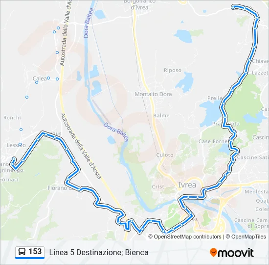 153 Bus Line Map