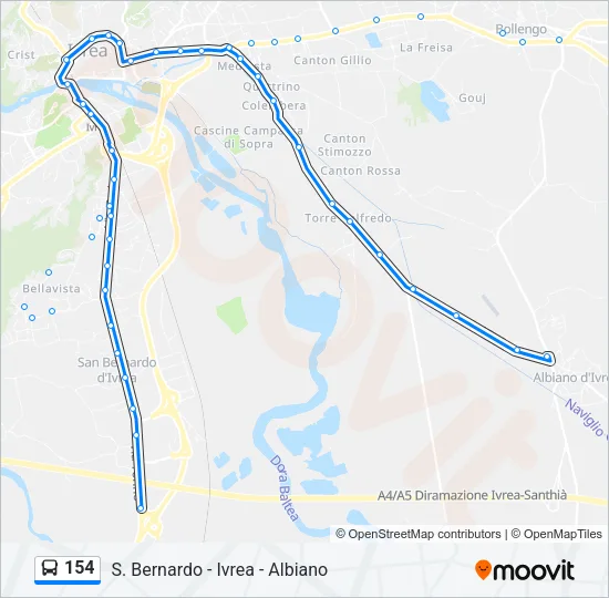 154 Bus Line Map