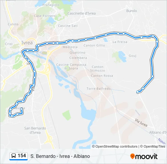 154 Bus Line Map