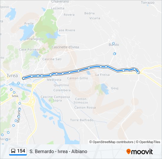 Percorso linea bus 154