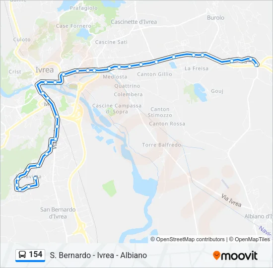 154 Bus Line Map