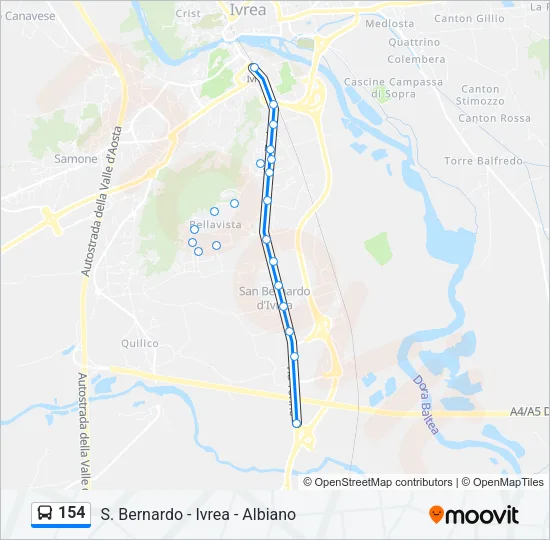 154 Bus Line Map
