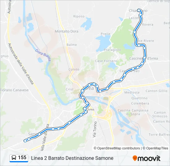 155 Bus Line Map