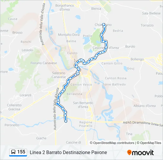 155 Bus Line Map