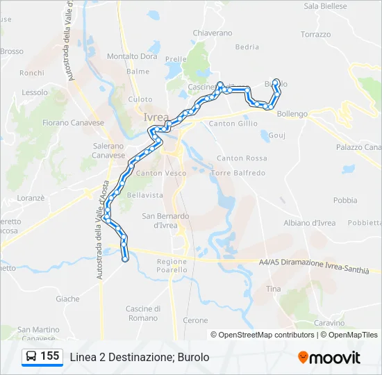 155 Bus Line Map