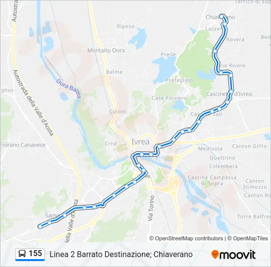 155 Bus Line Map