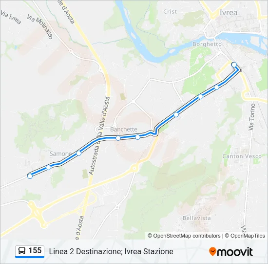 155 Bus Line Map