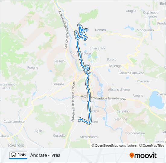 Percorso linea bus 156