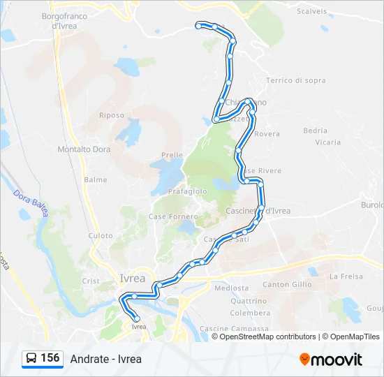 156 Bus Line Map