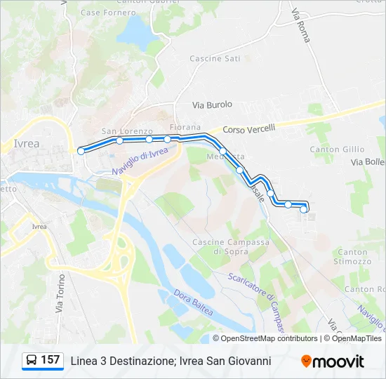 157 Bus Line Map