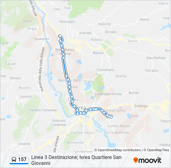 157 Bus Line Map