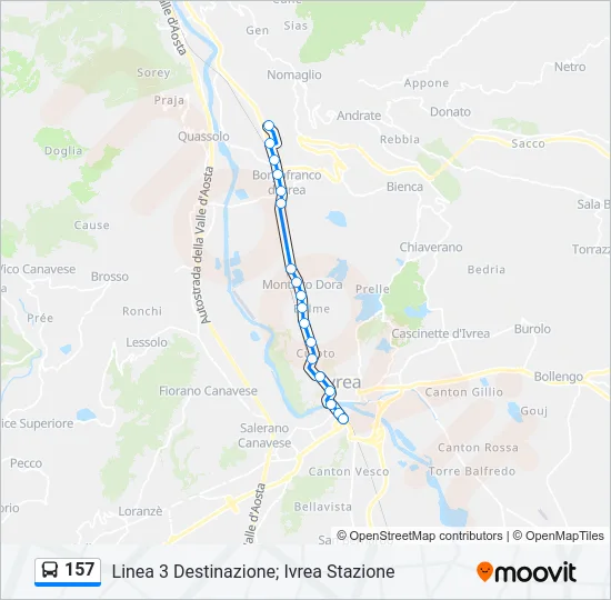 157 Bus Line Map