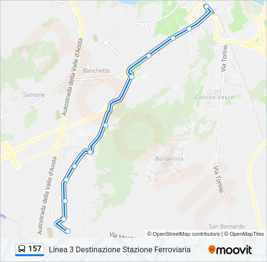 157 Bus Line Map