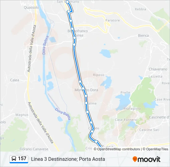 157 Bus Line Map