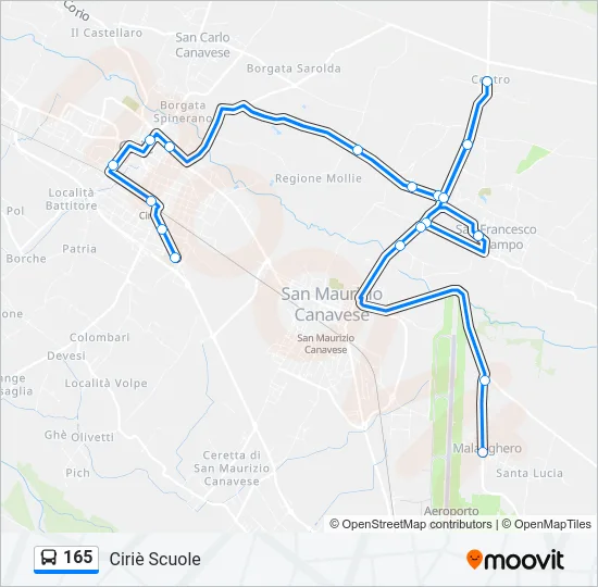 165 Bus Line Map