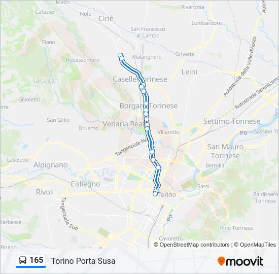165 Bus Line Map