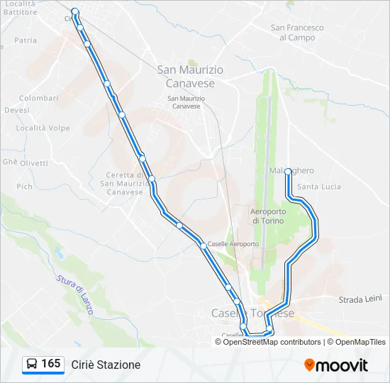 165 Bus Line Map
