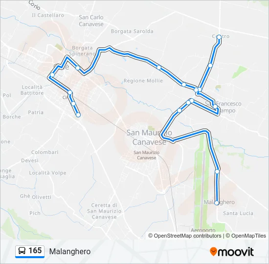 165 Bus Line Map