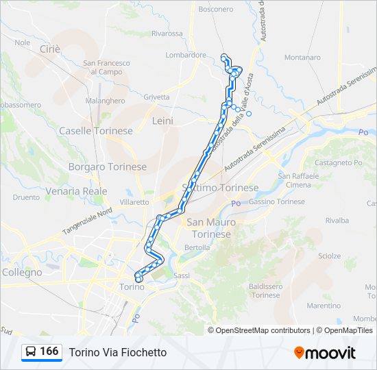 Percorso linea bus 166