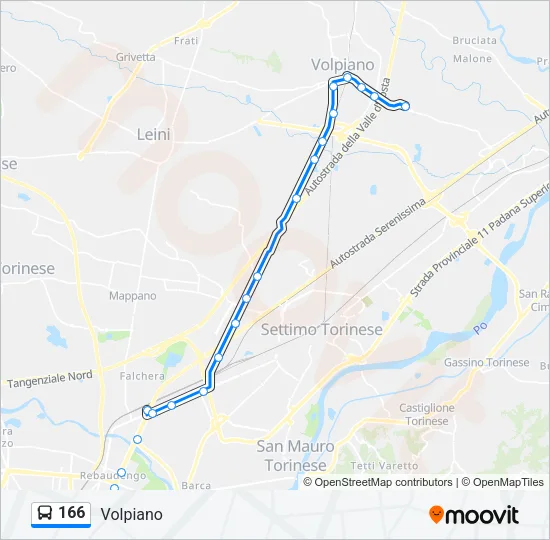 166 Bus Line Map