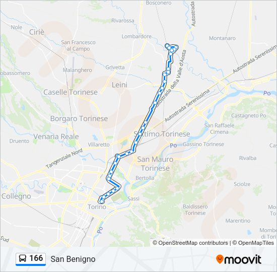 Percorso linea bus 166