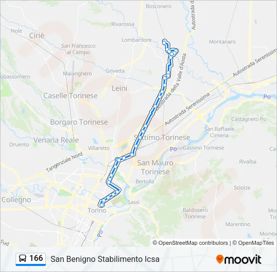166 Bus Line Map