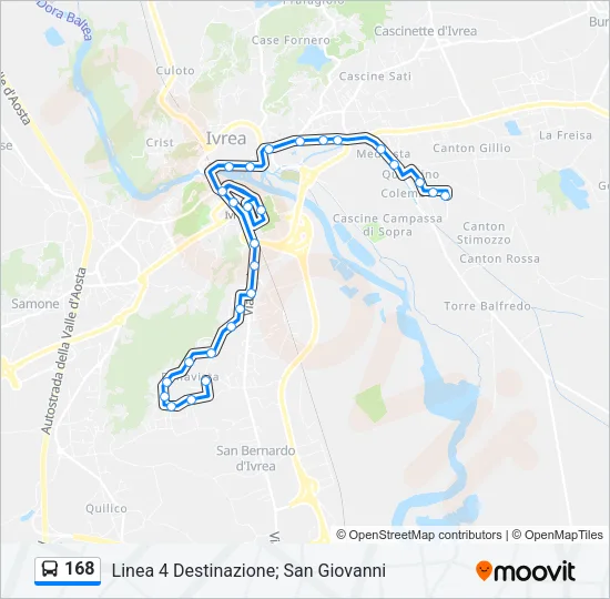 168 Bus Line Map