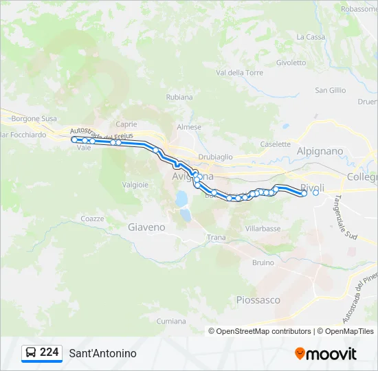 224 Bus Line Map