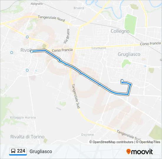224 Bus Line Map