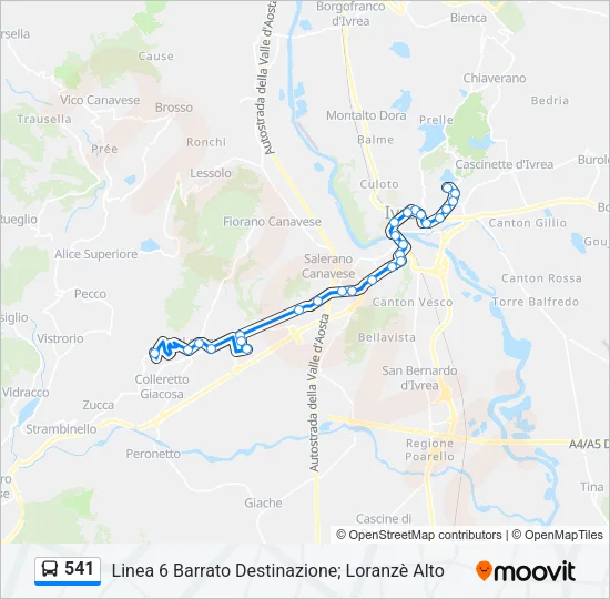 541 Bus Line Map