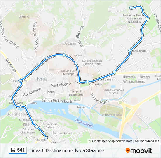 541 Bus Line Map