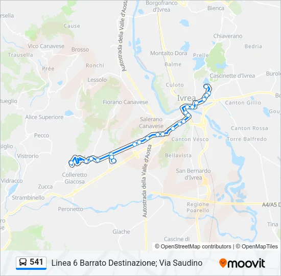 541 Bus Line Map